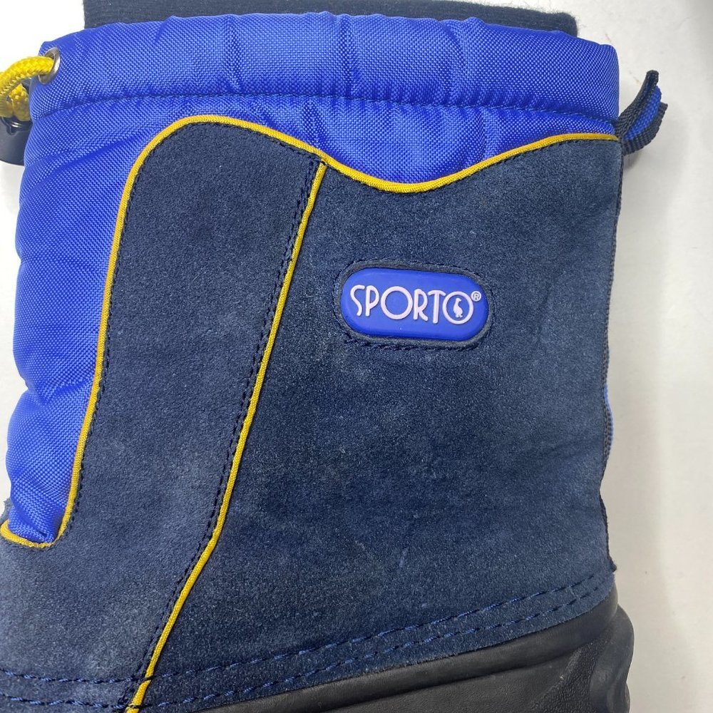 Sporto Snowplay winter snow boots, big boy's size 4, in blue, black, and yellow - Picture 5 of 6